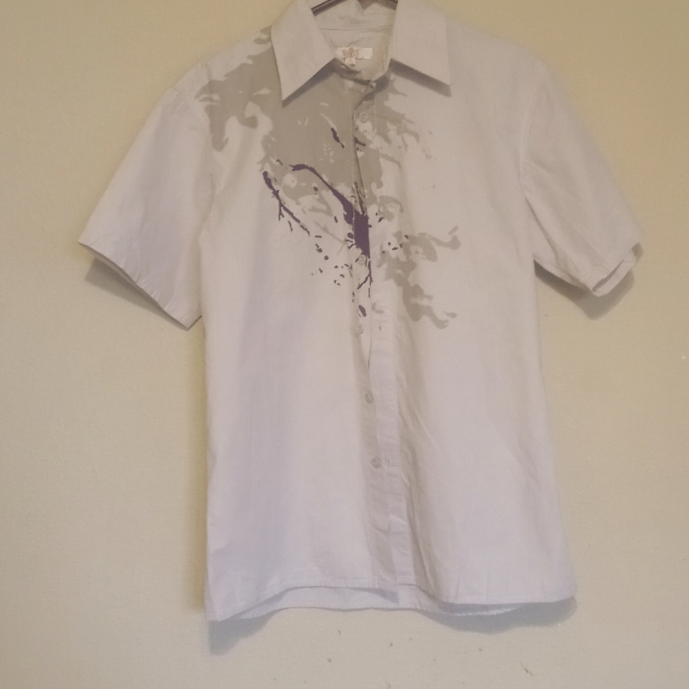 $8 MENS BEIGE CASUAL BUTTON DWN(XL runs small)